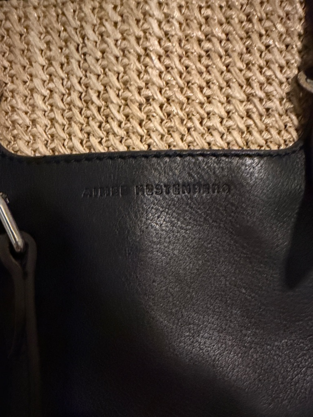 Aimee Kestenberg raffia and black leather medium tote - Picture 2 of 5